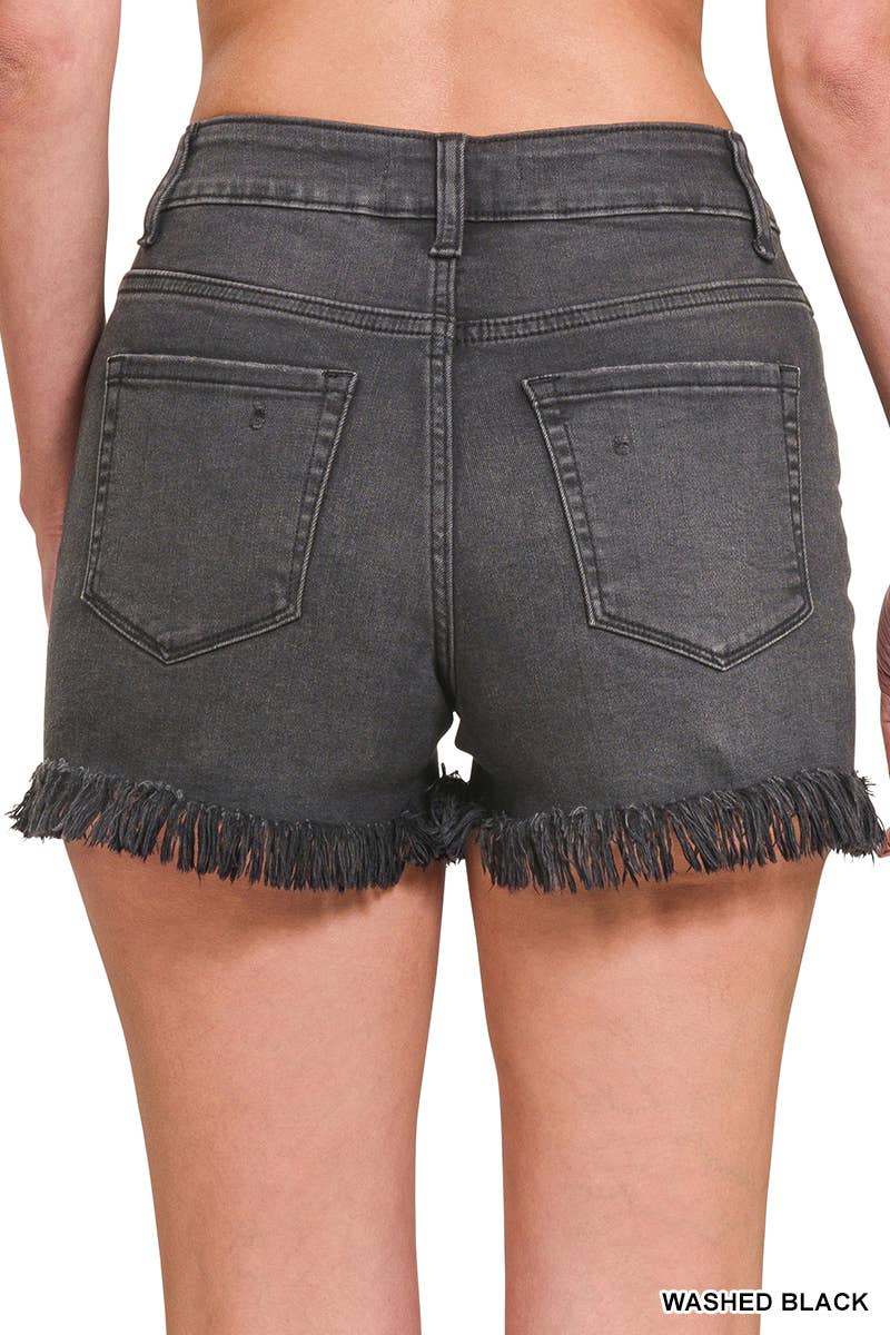 Washed Black Shorts