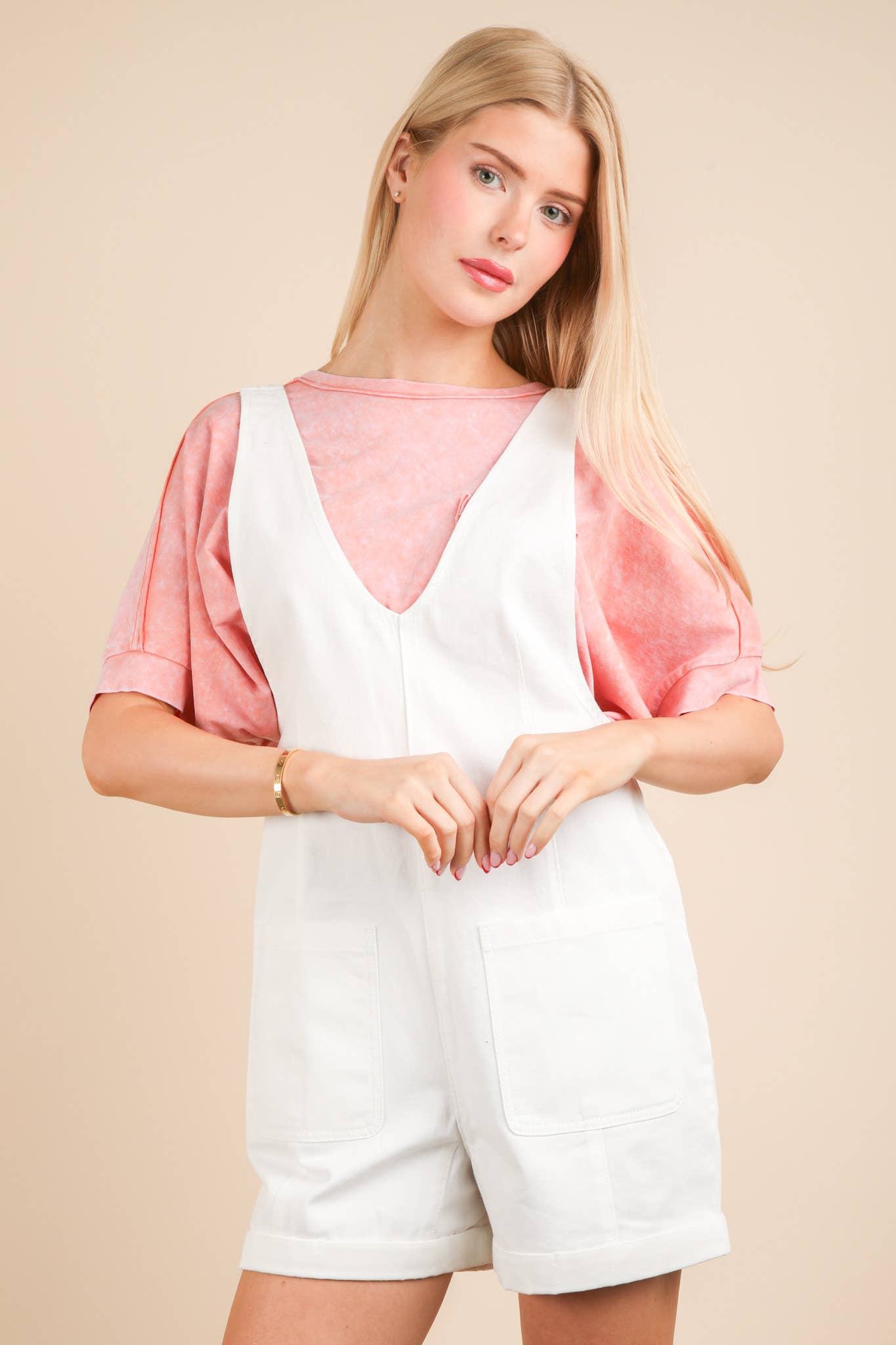 Washed Denim Romper