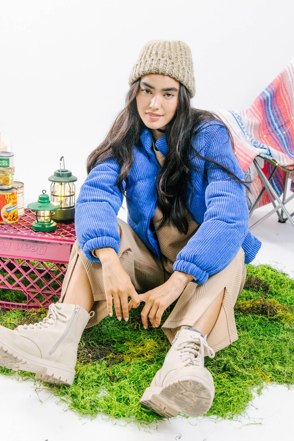 Corduroy Pink Puffer Jacket