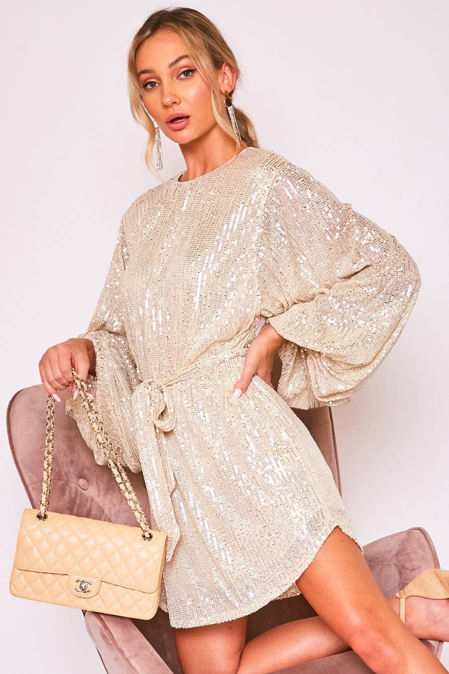 Sequin Party Dress Black