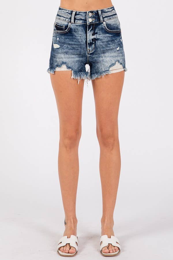 Distressed Denim Shorts