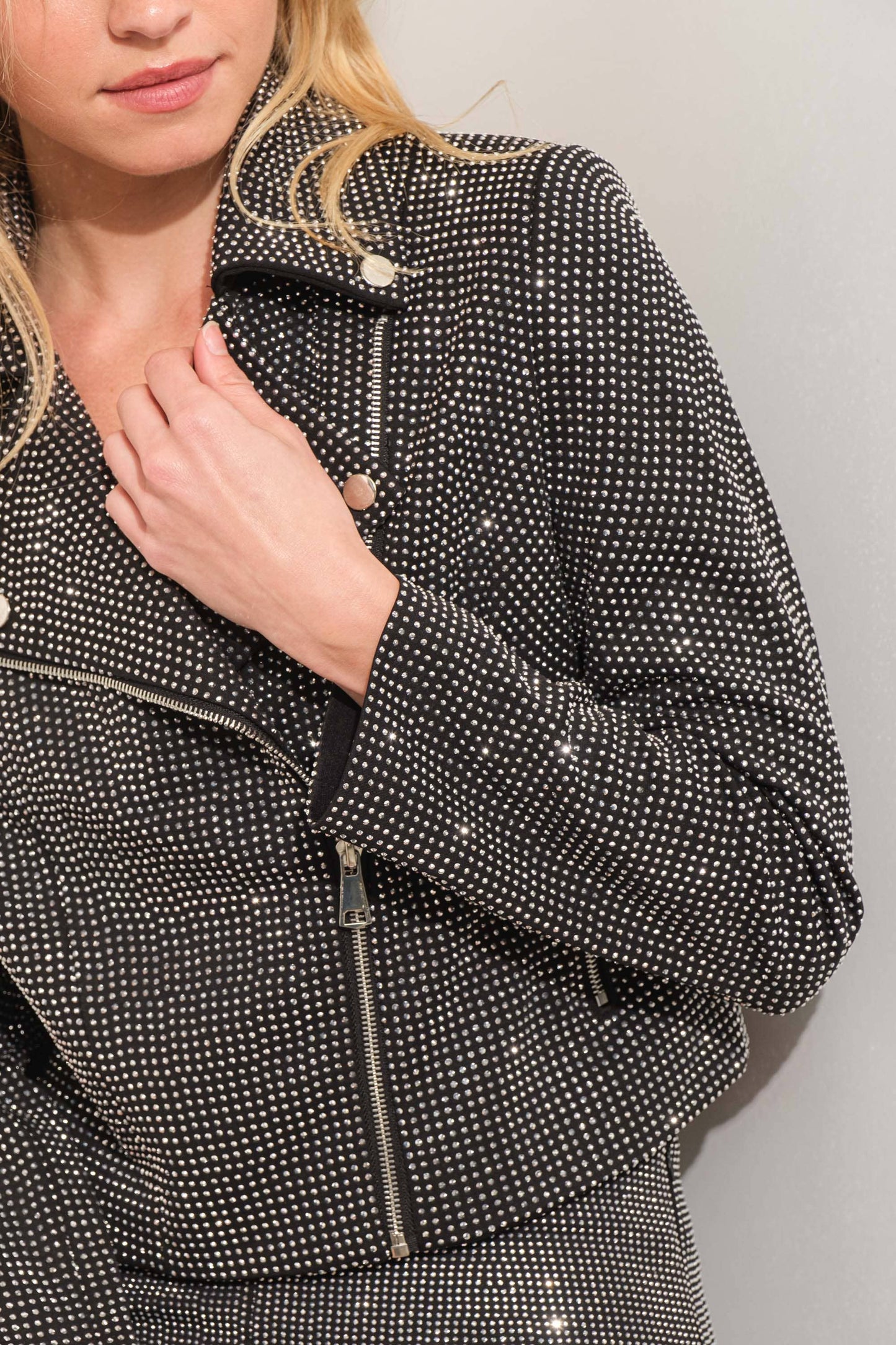 Crystal Studded Moto Jacket