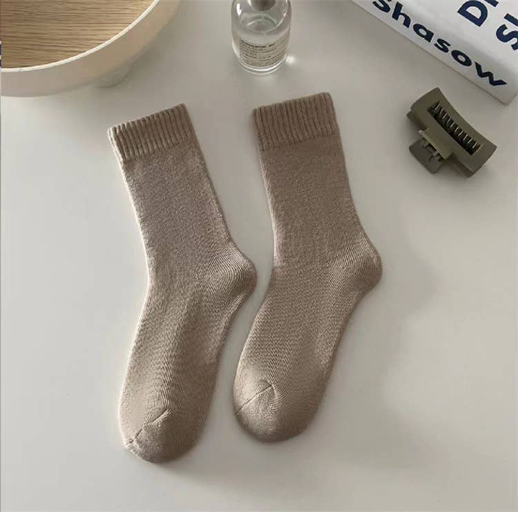 Ladies Inside Velvet White Socks