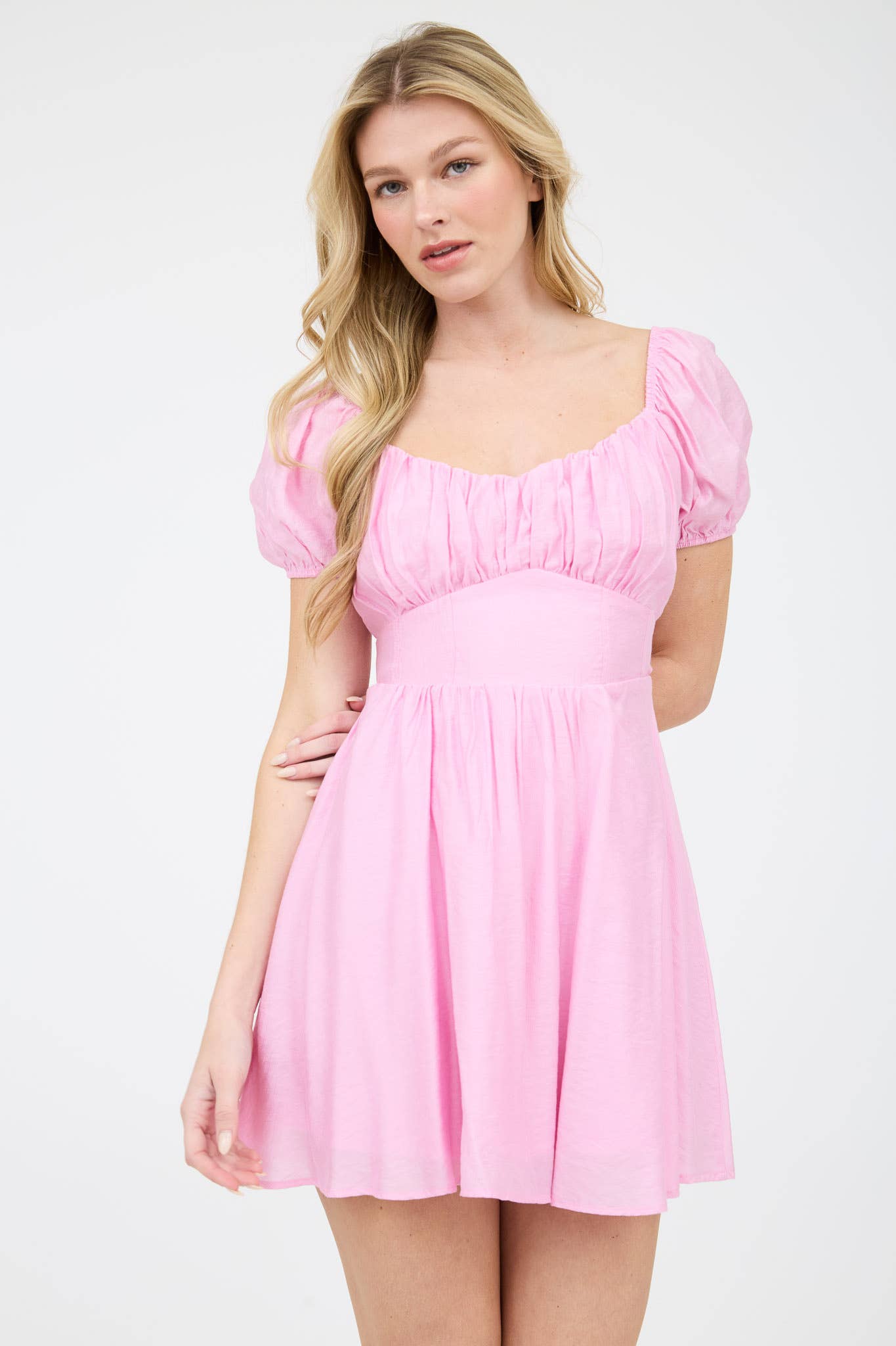 PUFF SLEEVE MINI DRESS