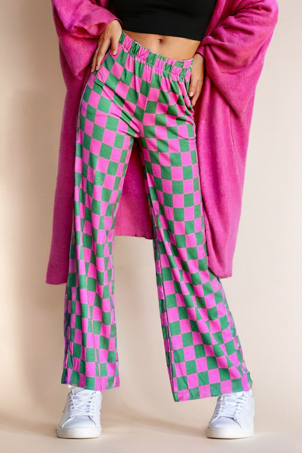 Checkered Pants Black