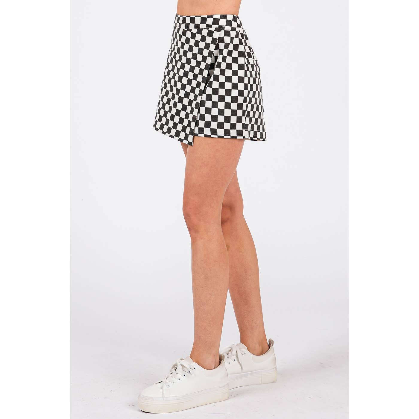 Red CHECKERED SKORT