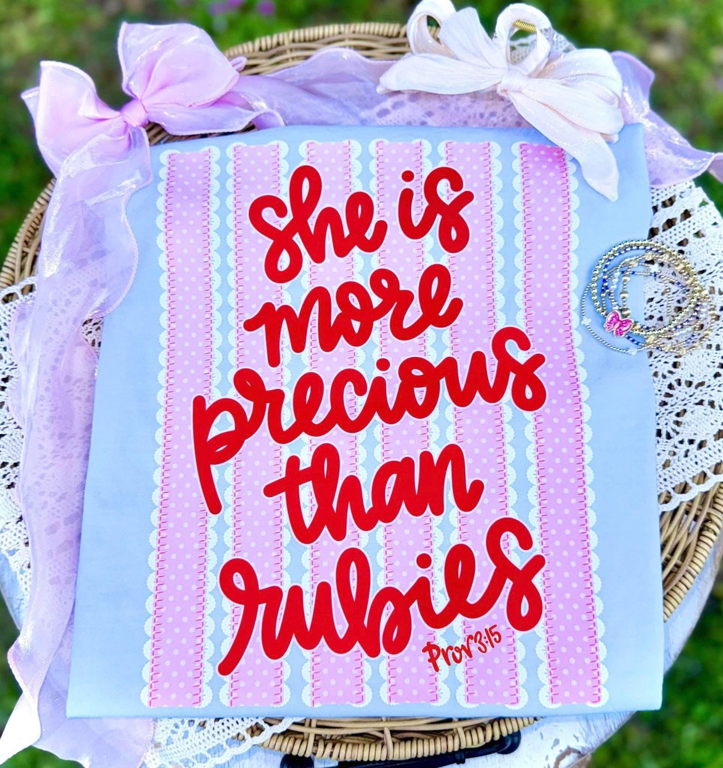 She is More Precious Than Rubies Faith Comfort Colors Graphic Tee