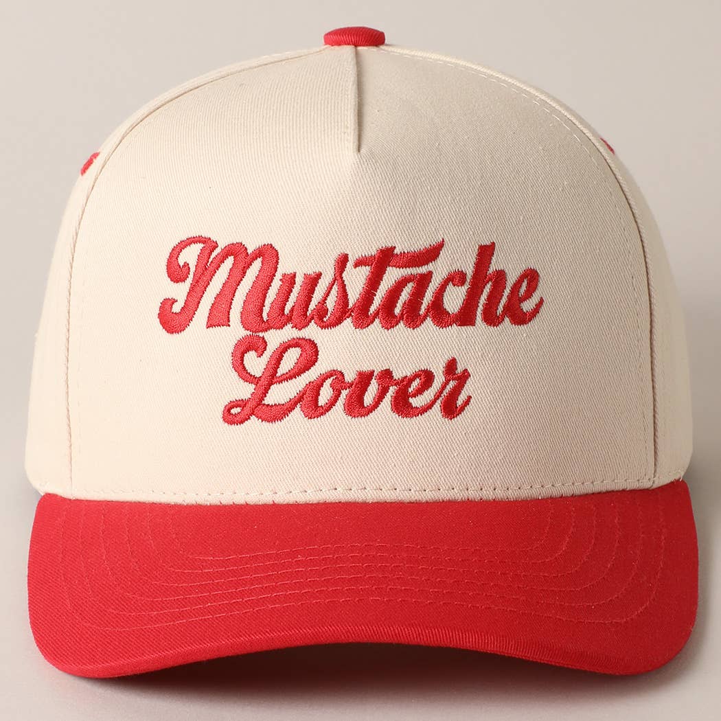 Mustache Lover Two Tone Trucker Hat: Red