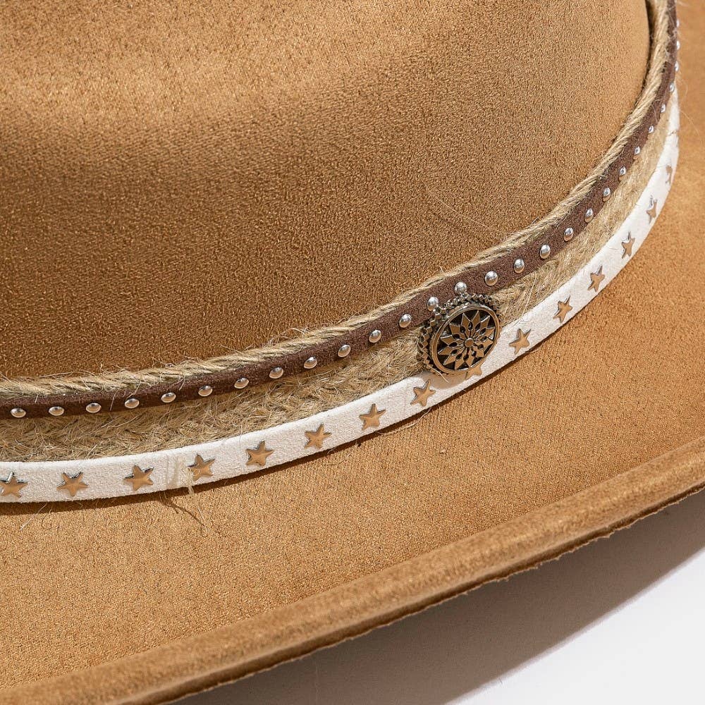 Star Layered Strap Cowboy Hat