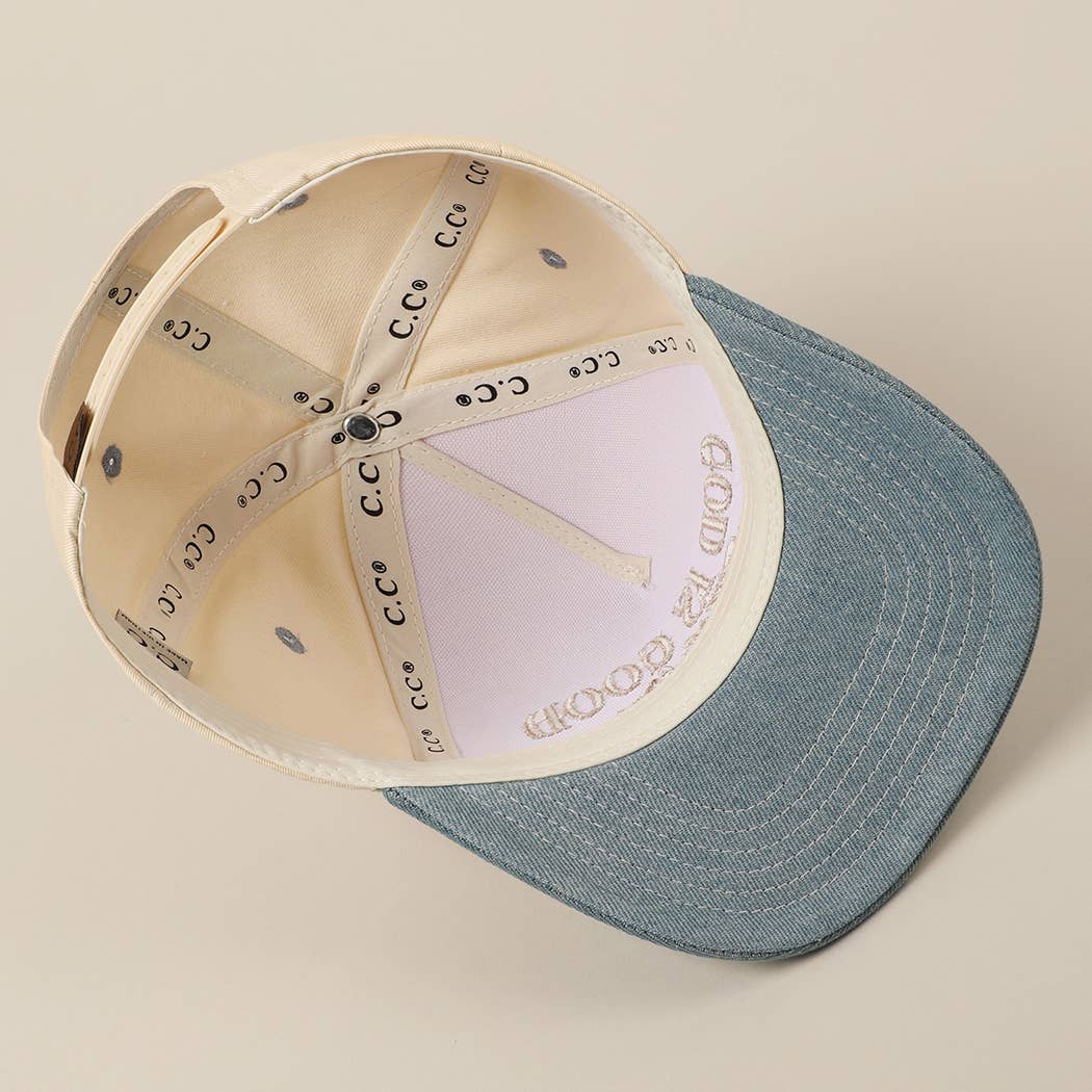 God Is Good All The Time Embroidery Trucker Hat Mint