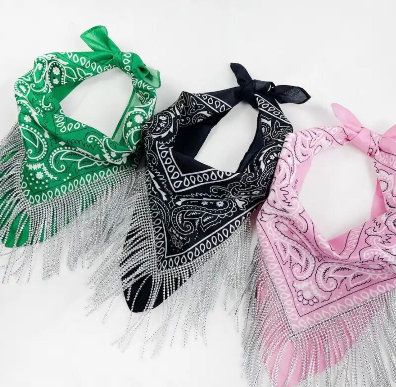 Rhinestone Fringe Bandana