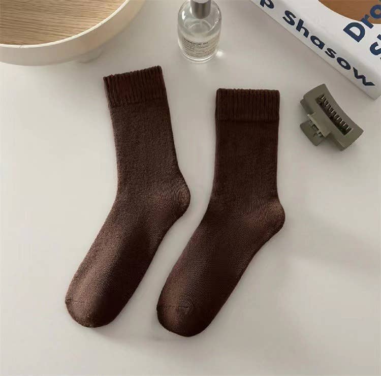 Ladies Inside Velvet White Socks