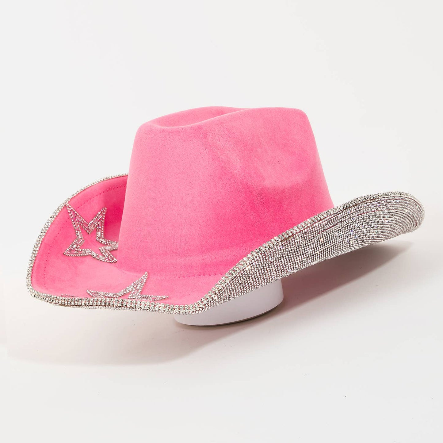 Rhinestone Stars Studded Cowboy Hat Fuchsia