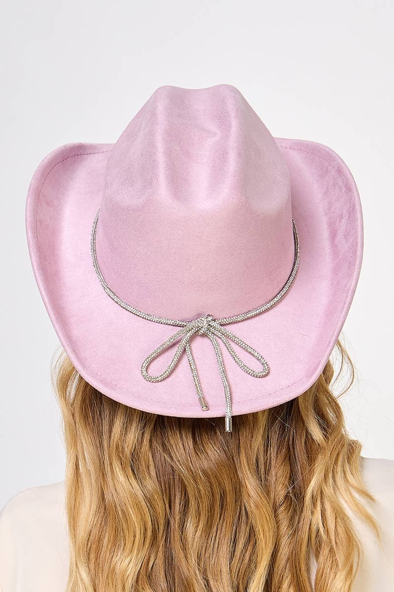 Rhinestone Cord Cowboy Hat Ivory