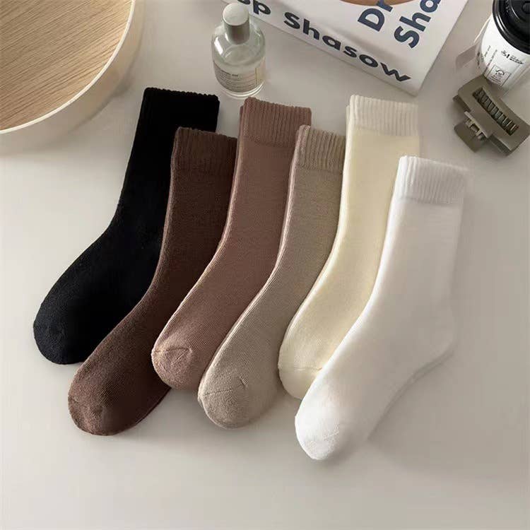 Ladies Inside Velvet White Socks