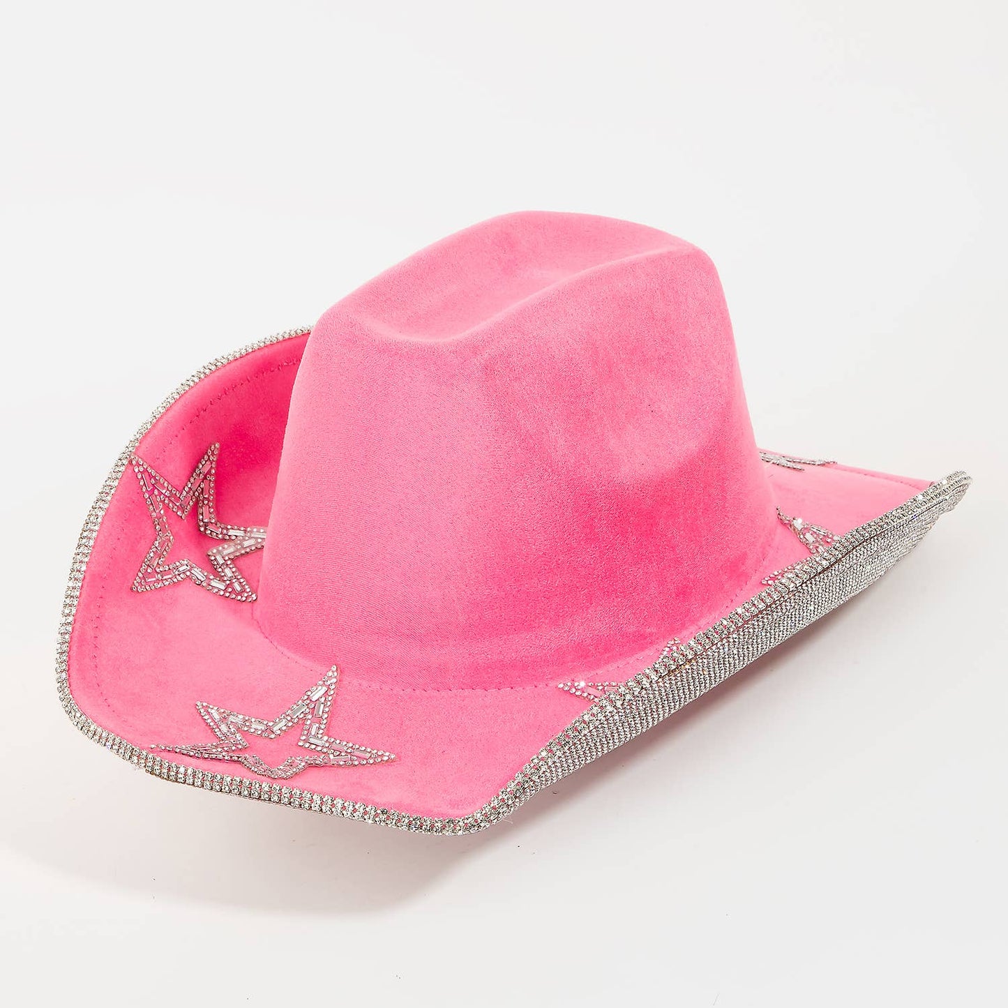 Rhinestone Stars Studded Cowboy Hat Fuchsia