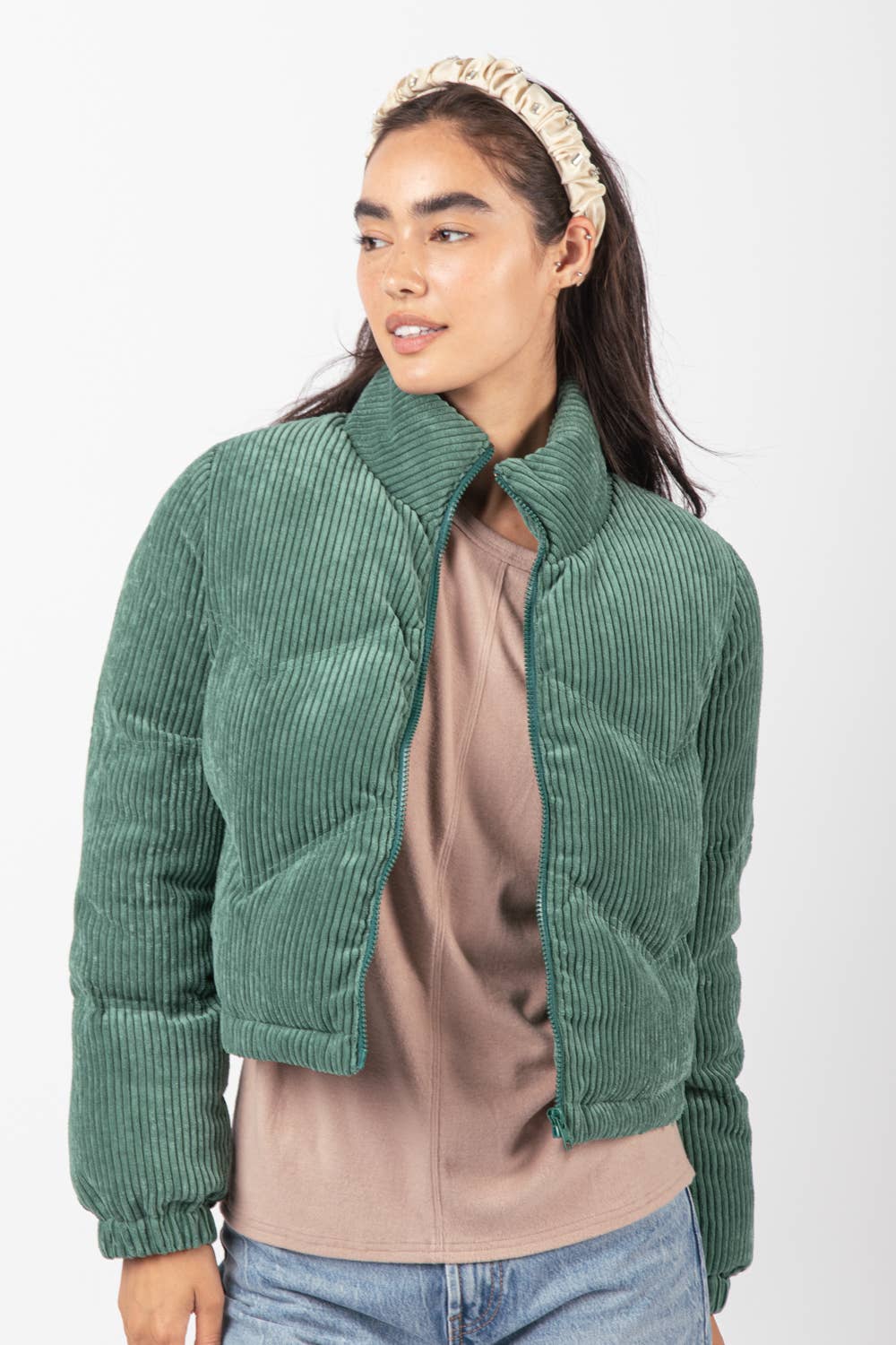 Corduroy Puffer Black