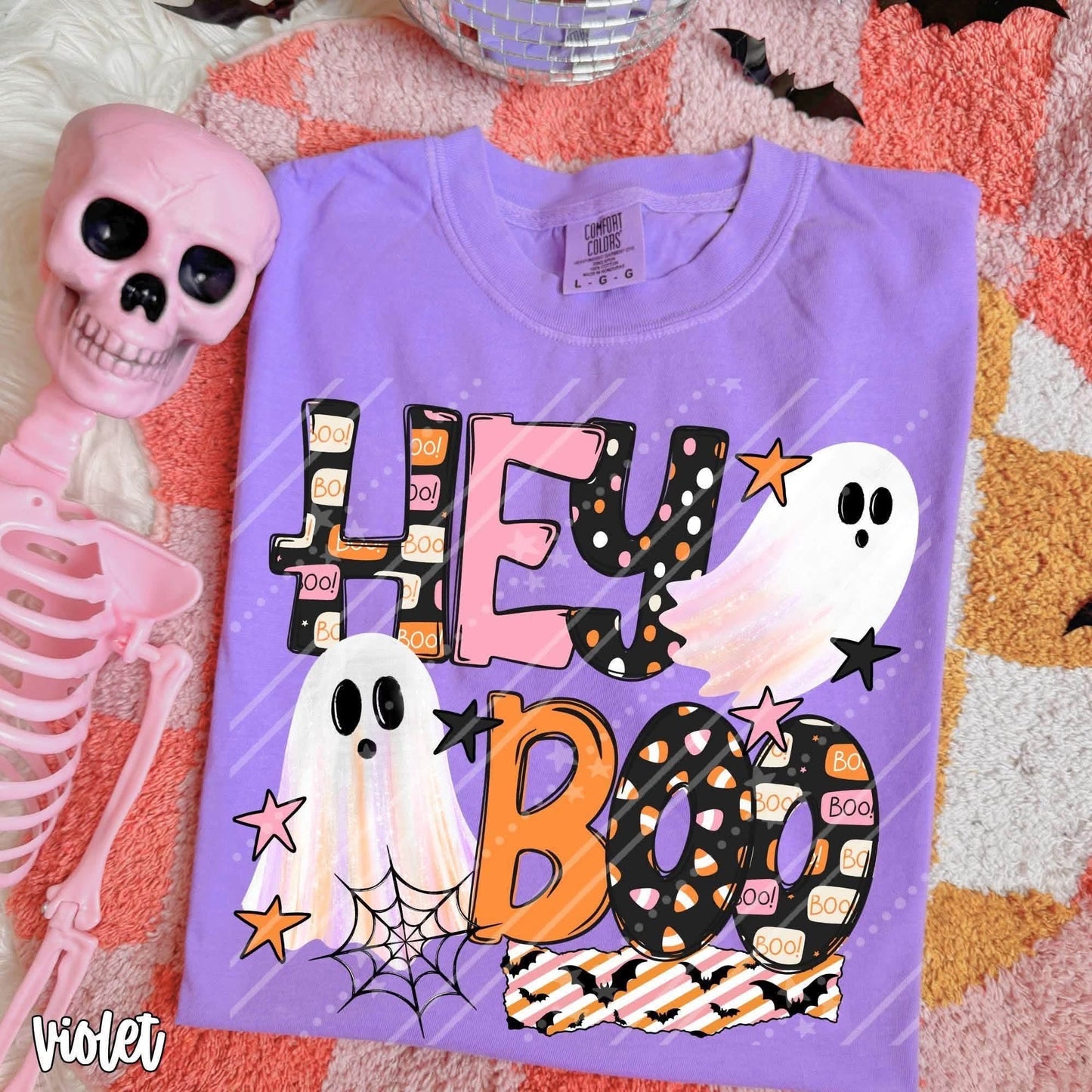 Hey Boo Halloween Comfort Colors Graphic Tee