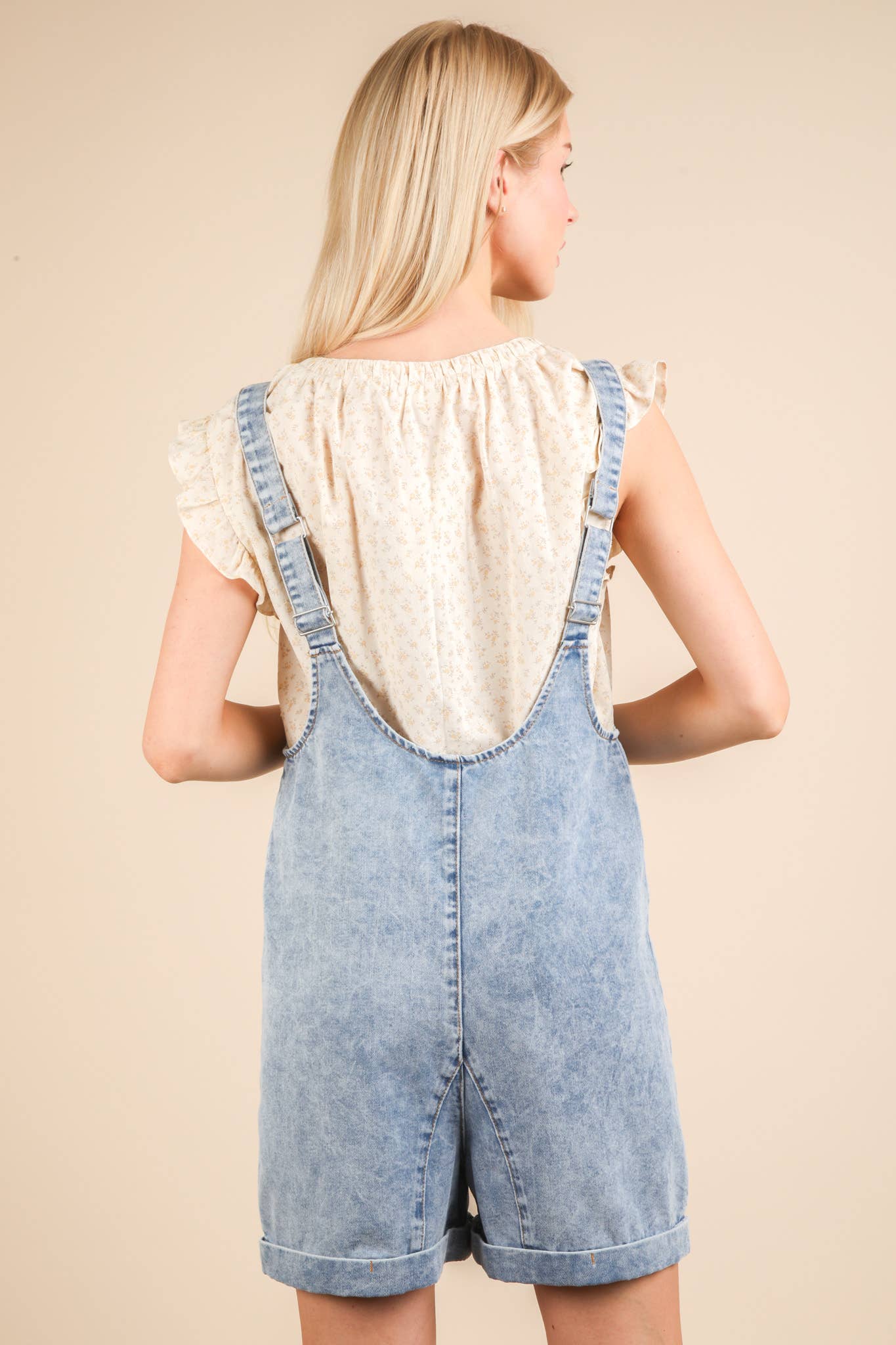 Washed Denim Romper