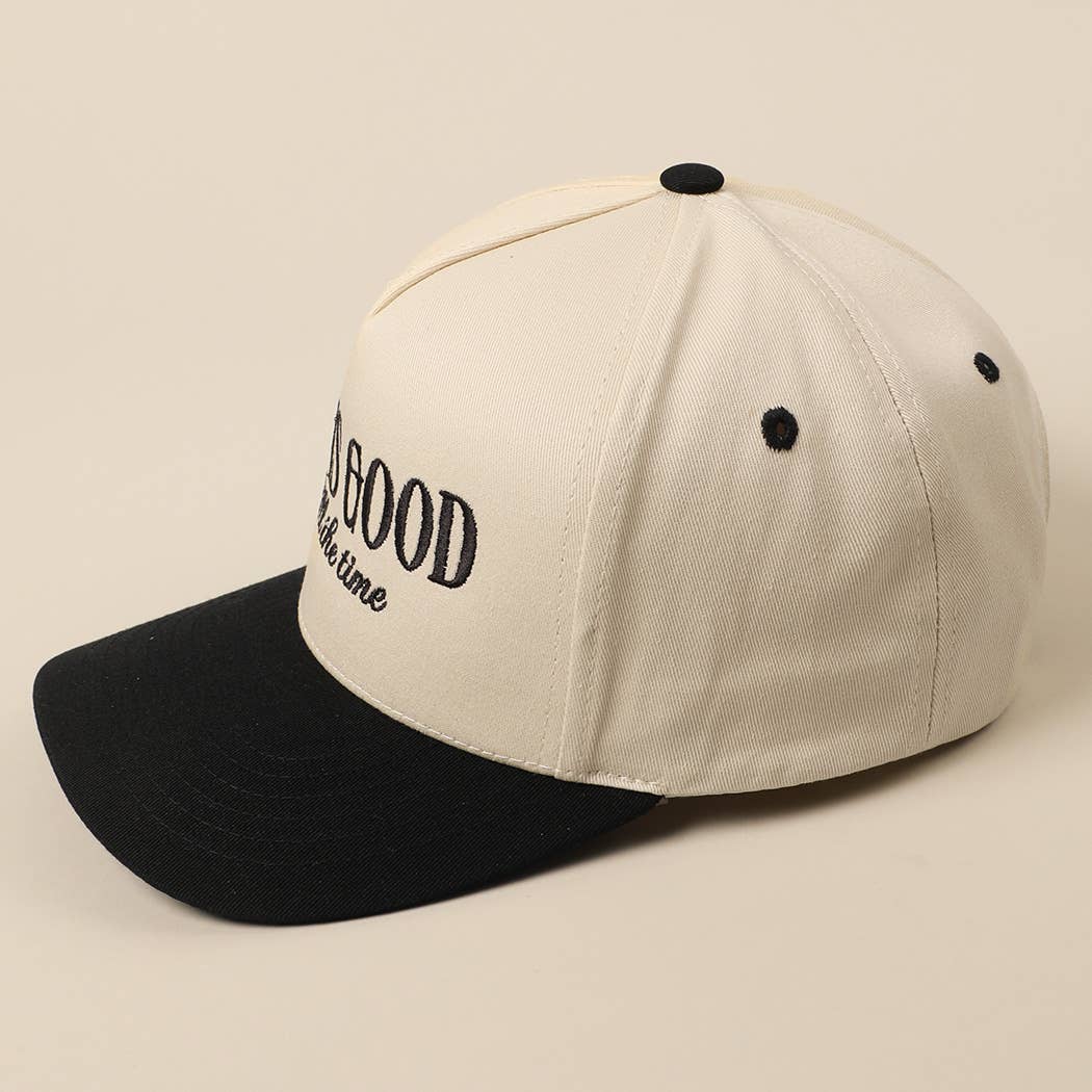 God Is Good All The Time Embroidery Trucker Hat Mint