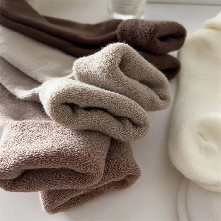 Ladies Inside Velvet White Socks