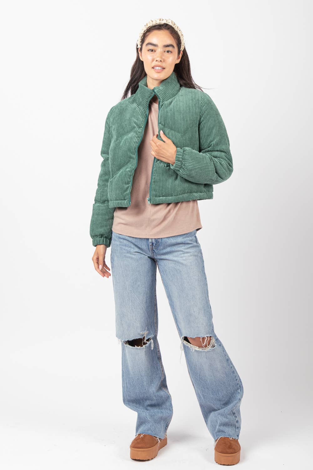 Corduroy Puffer Black