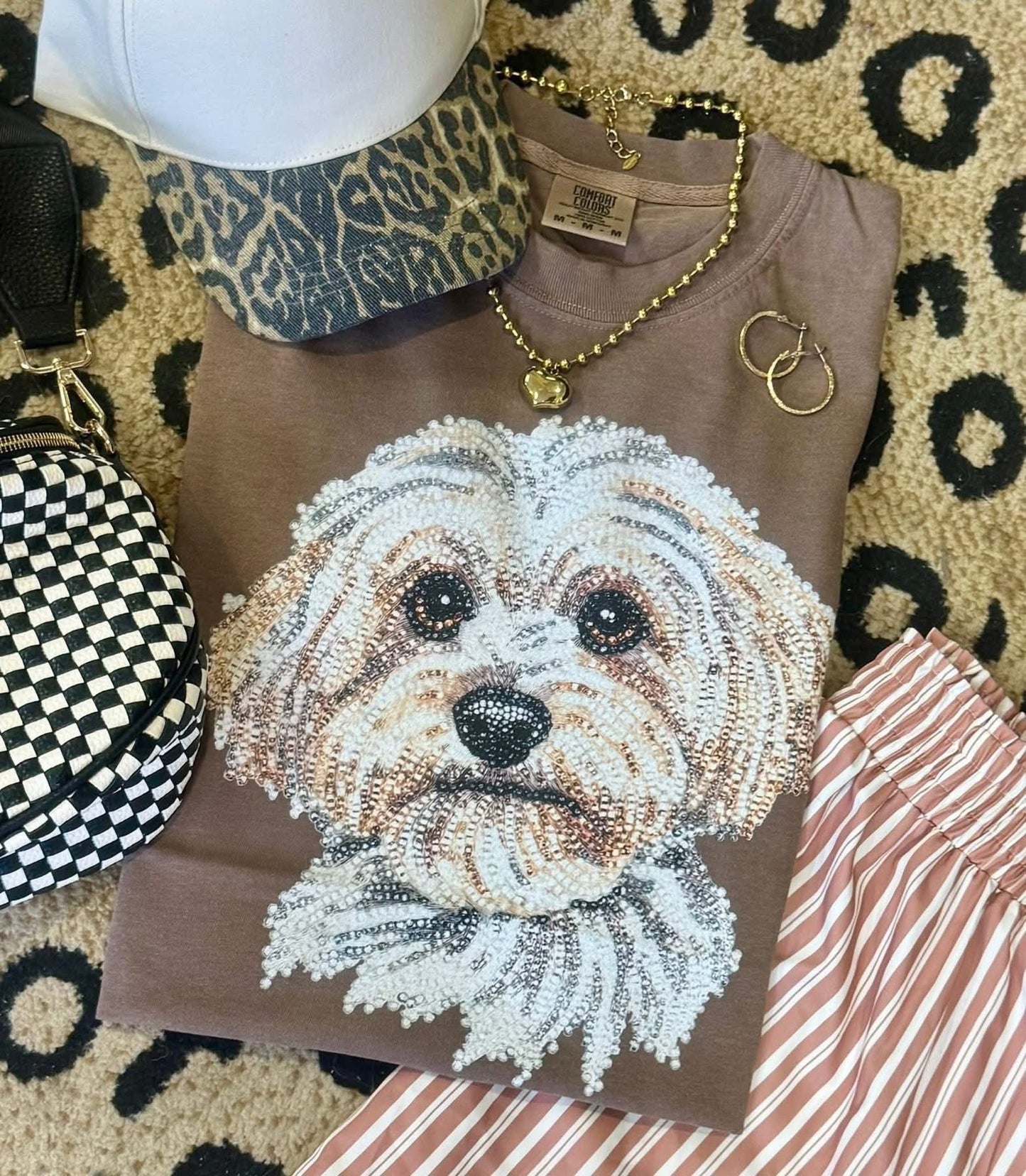 Faux Rhinestone Maltese Comfort Colors Colorblast