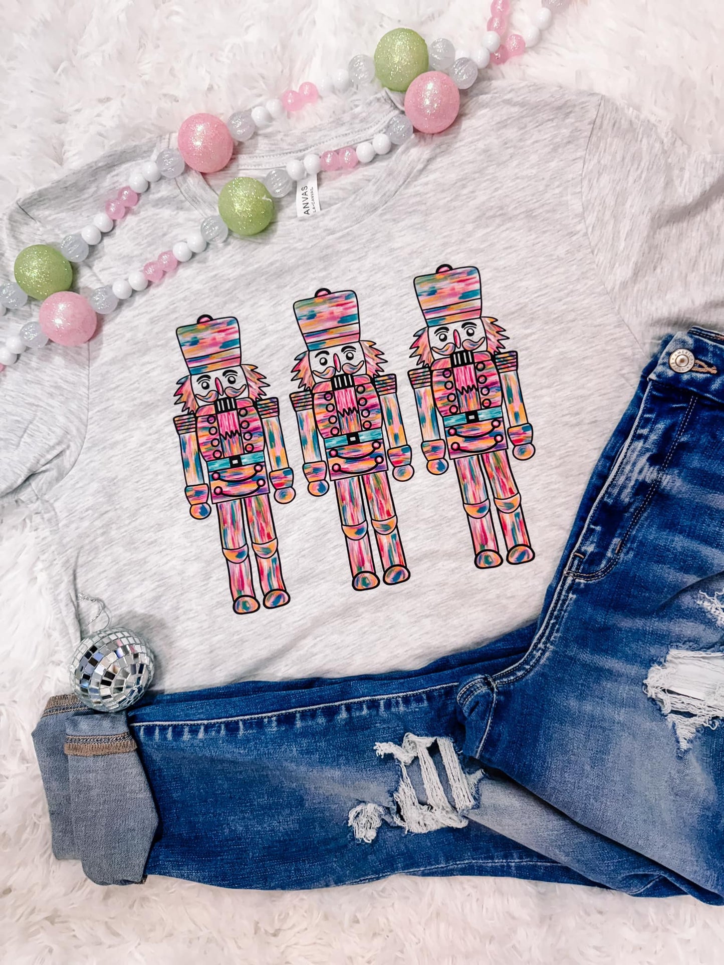 Abstract Nutcracker Christmas Graphic Tee