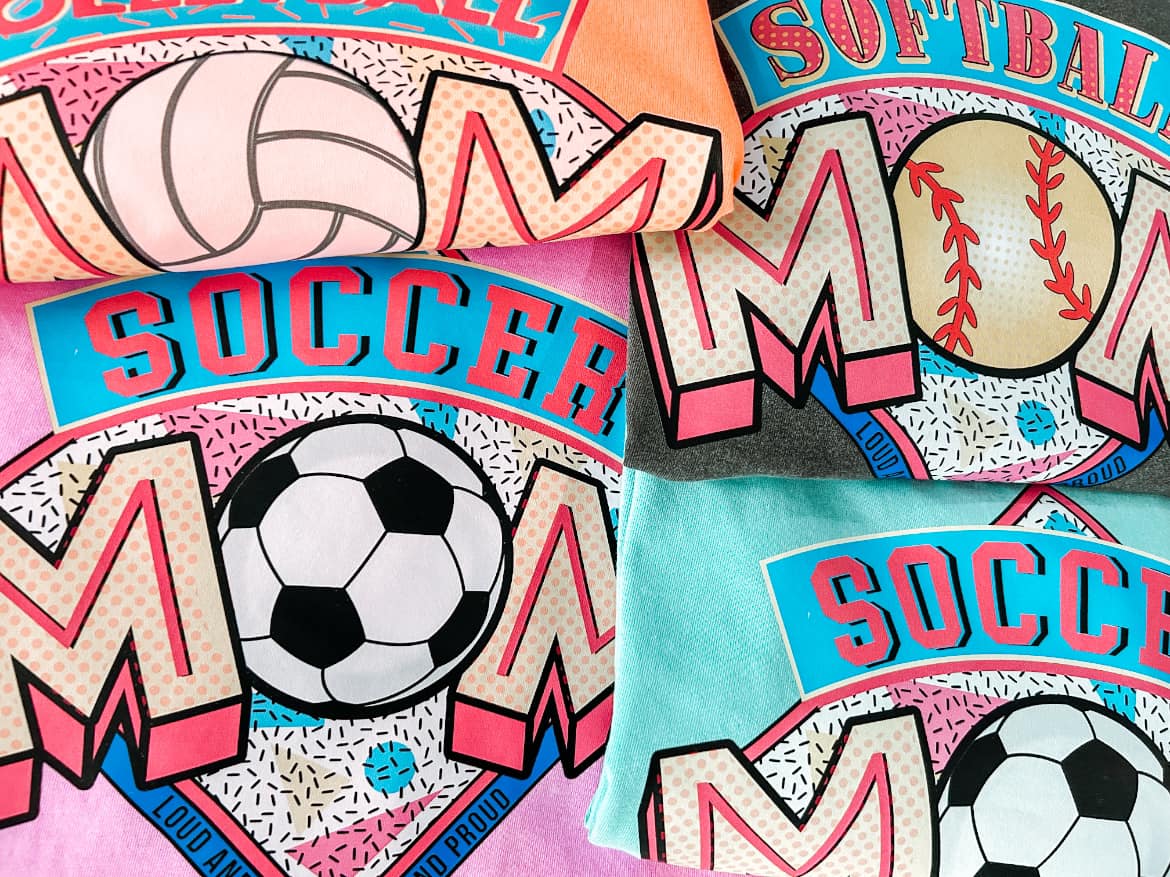 Soccer Mom Trendy Drippy Sports Collection Comfort Colors Graphic Tee
