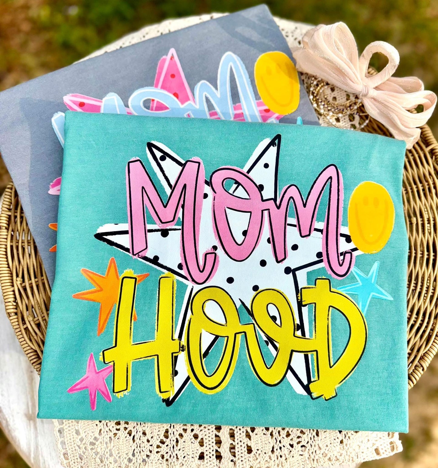Mom Hood Trendy Comfort Colors Graphic Tee