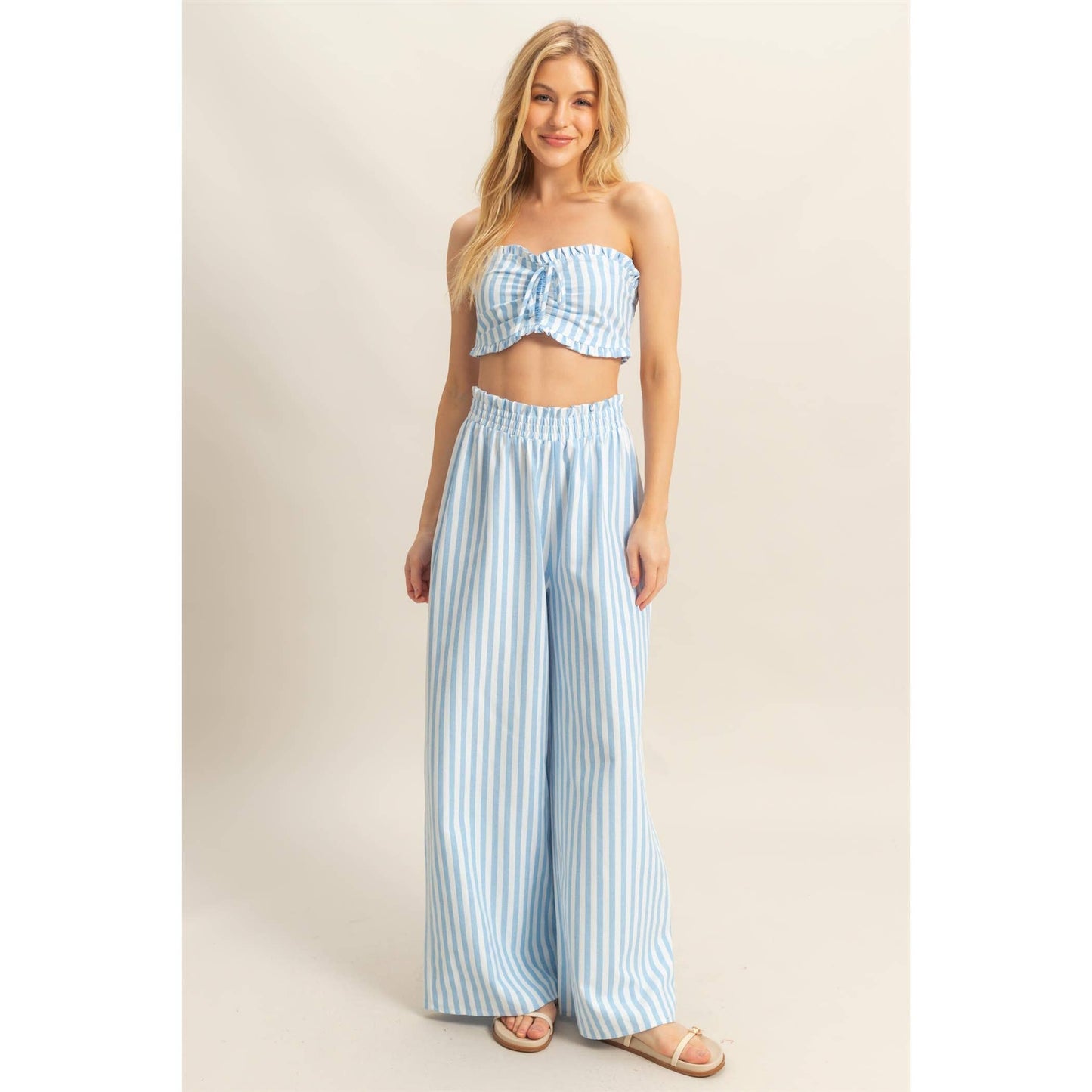 Striped Top And Pants Set