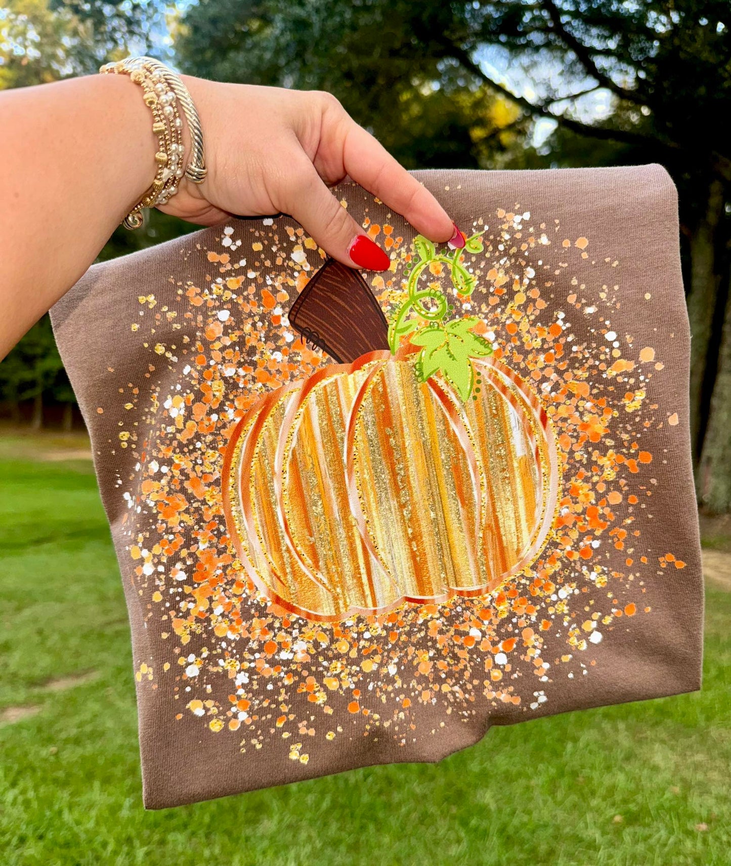 Brushstroke Fall Pumpkins Comfort Colors Graphic Tee