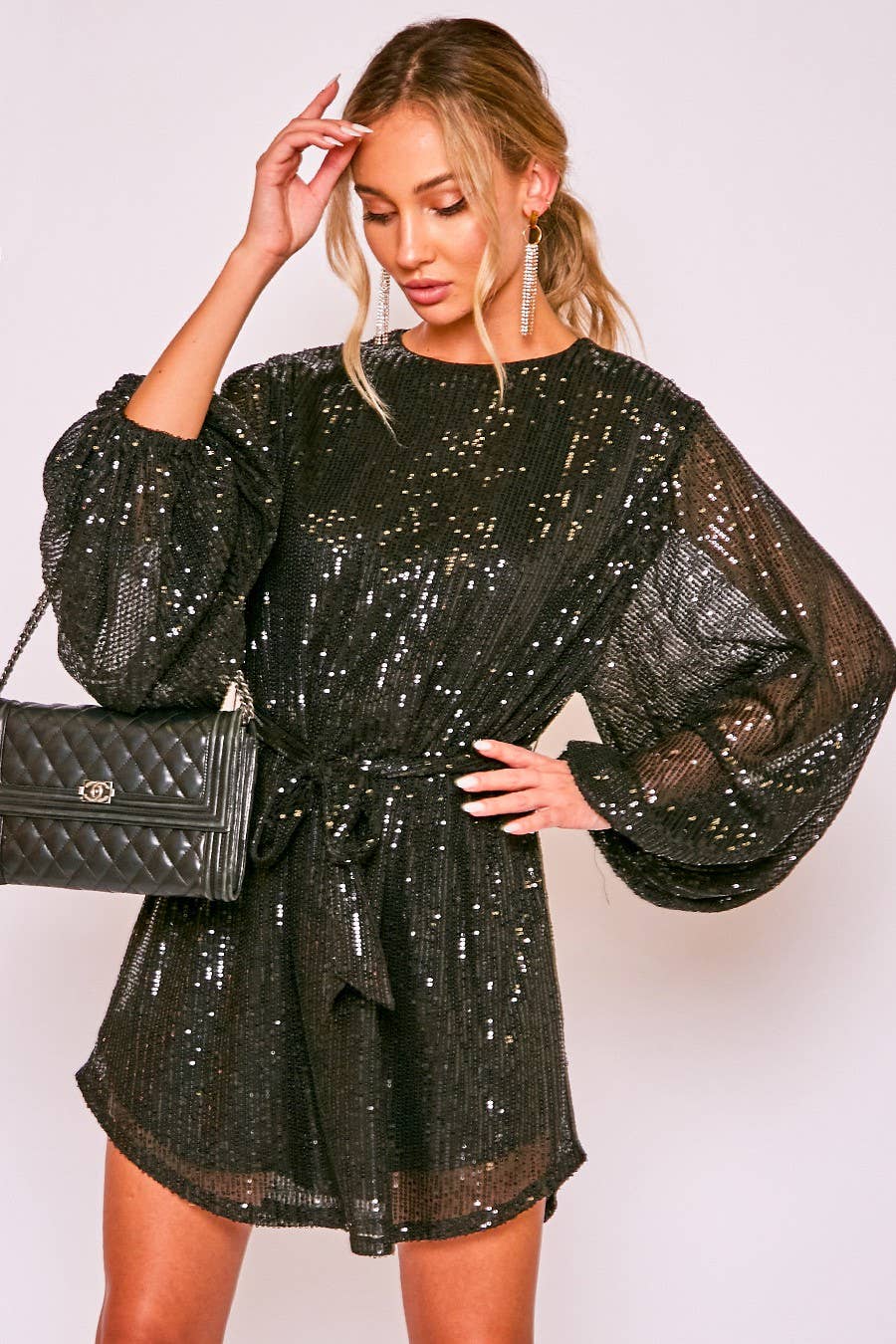 Sequin Party Dress Black