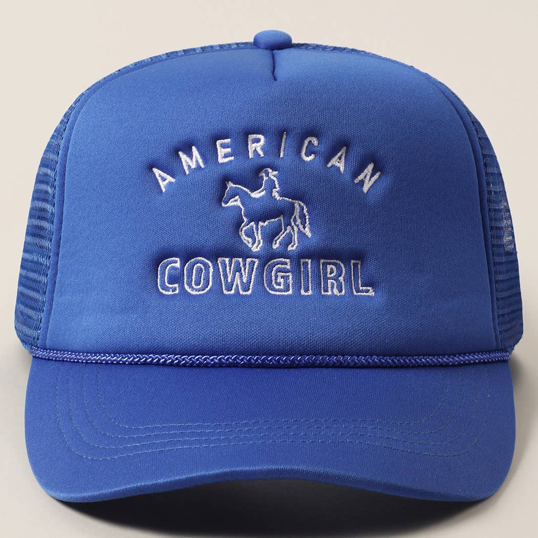 American Cowgirl Embroidery Foam Trucker Hat Red