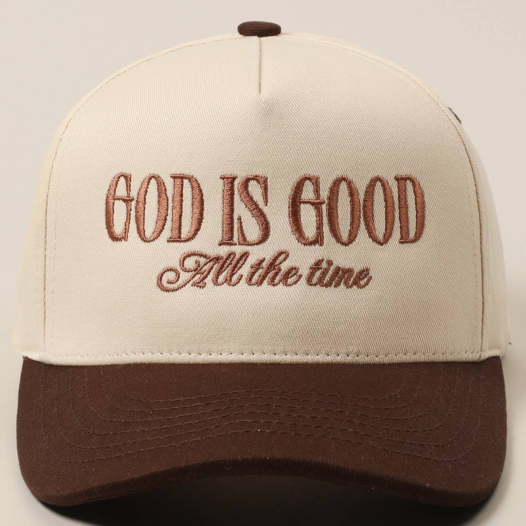 God Is Good All The Time Embroidery Trucker Hat Mint