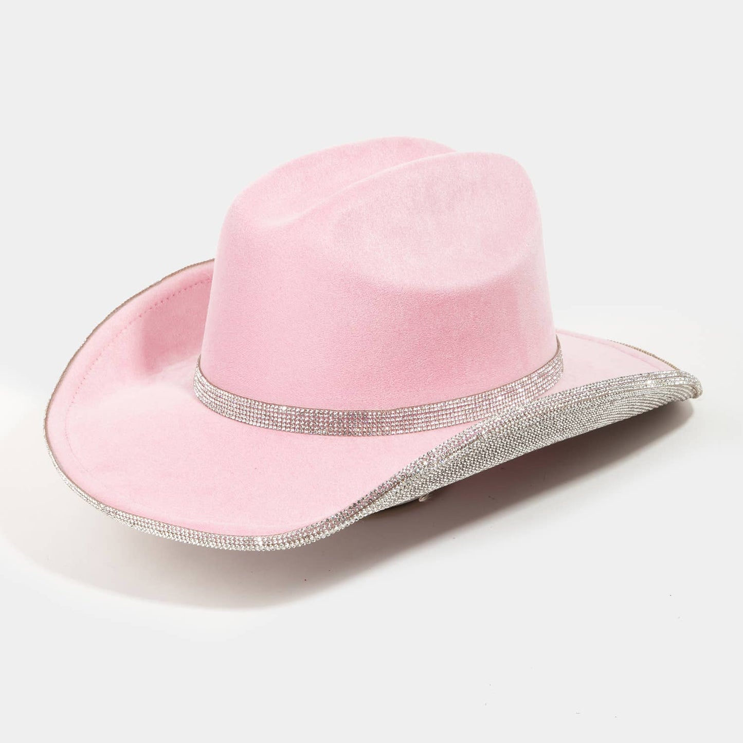 Pink Rhinestone Trim Cowboy Hat