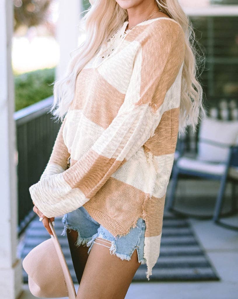 Stripe Khaki Sweater