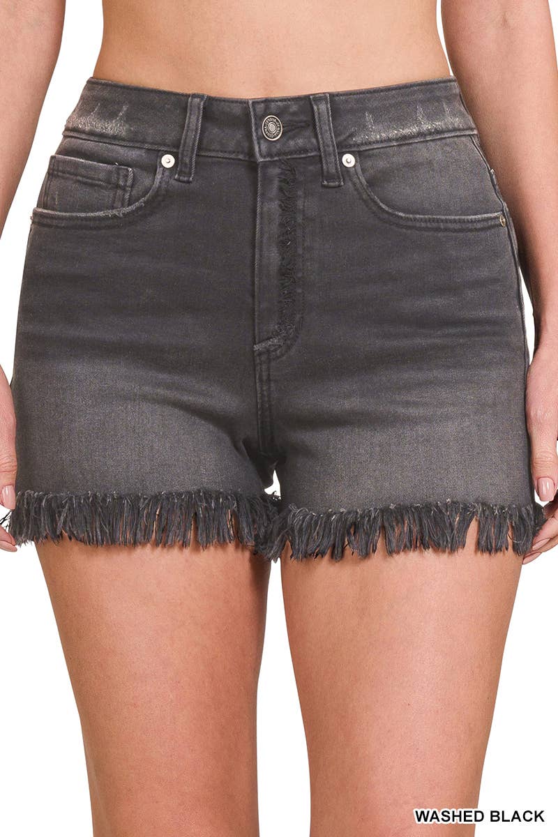 Washed Black Shorts