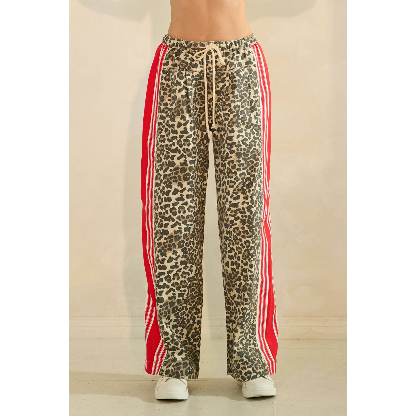 Leopard Striped Wide Legged Pants