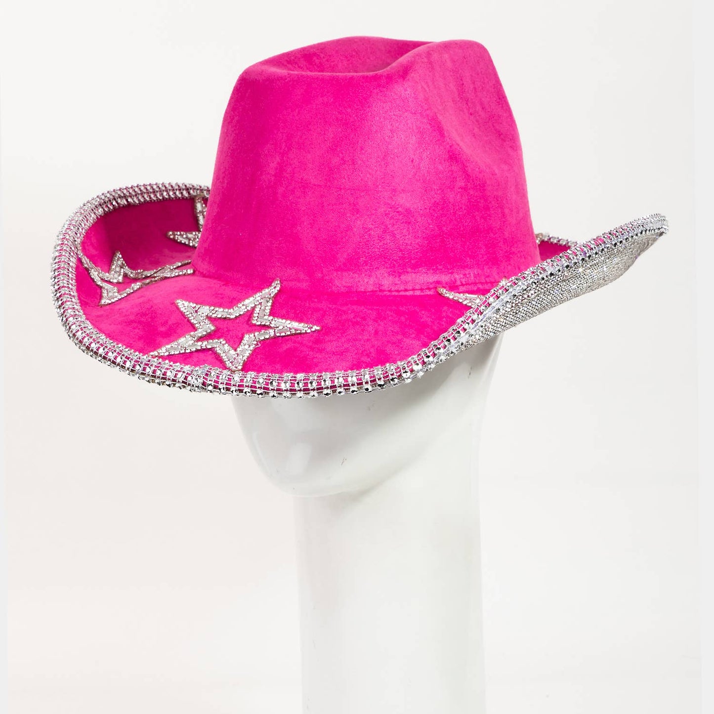 Rhinestone Stars Studded Cowboy Hat Fuchsia