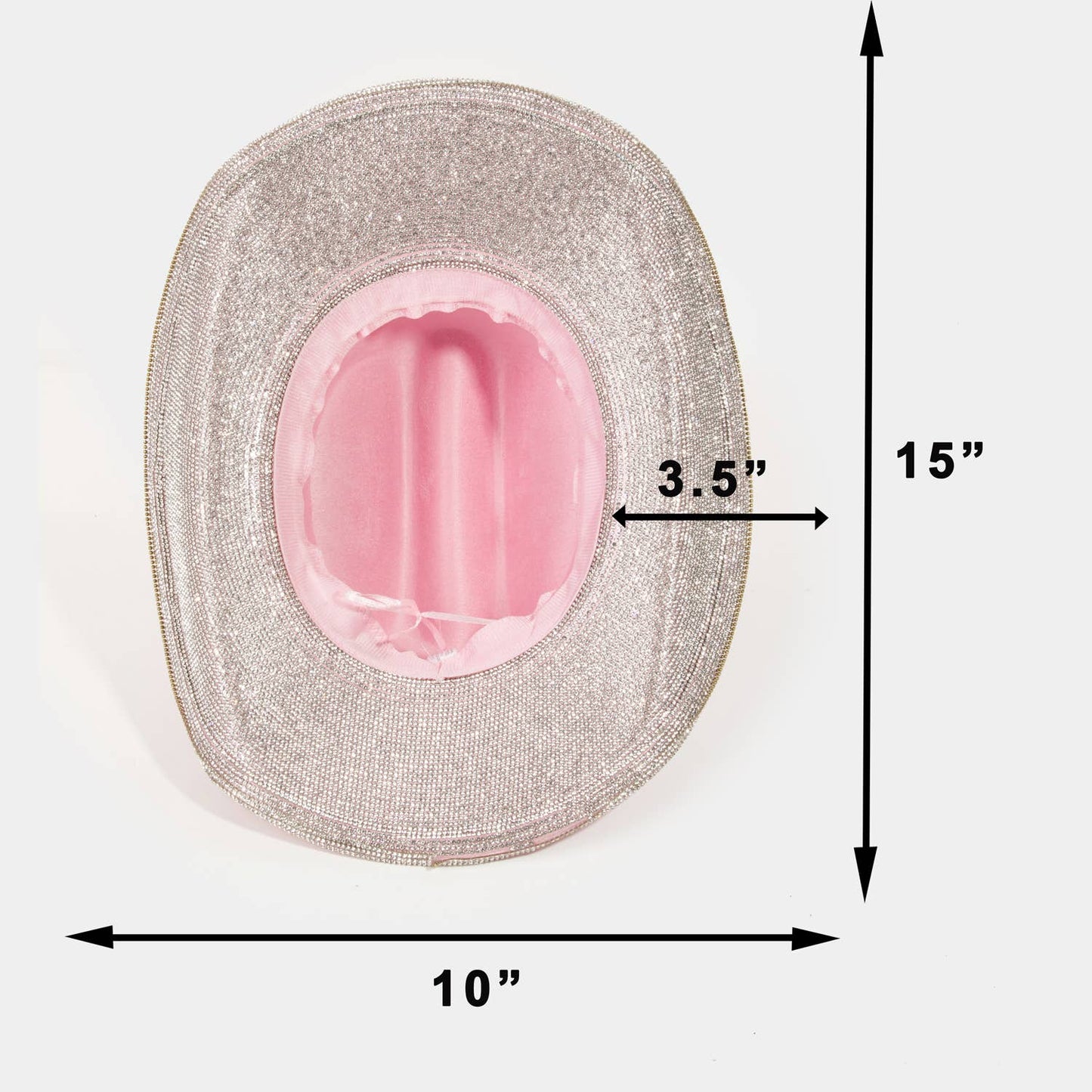 Pink Rhinestone Trim Cowboy Hat