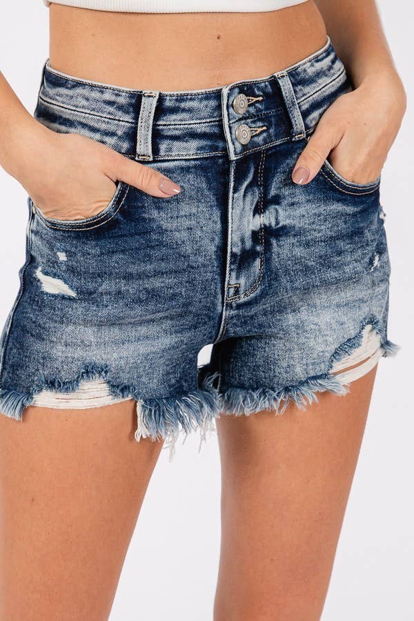 Distressed Denim Shorts