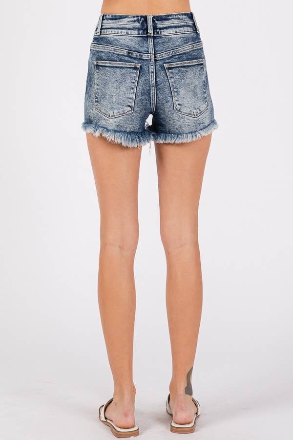 Distressed Denim Shorts