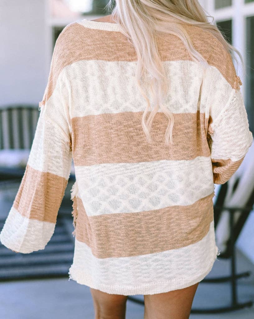 Stripe Khaki Sweater