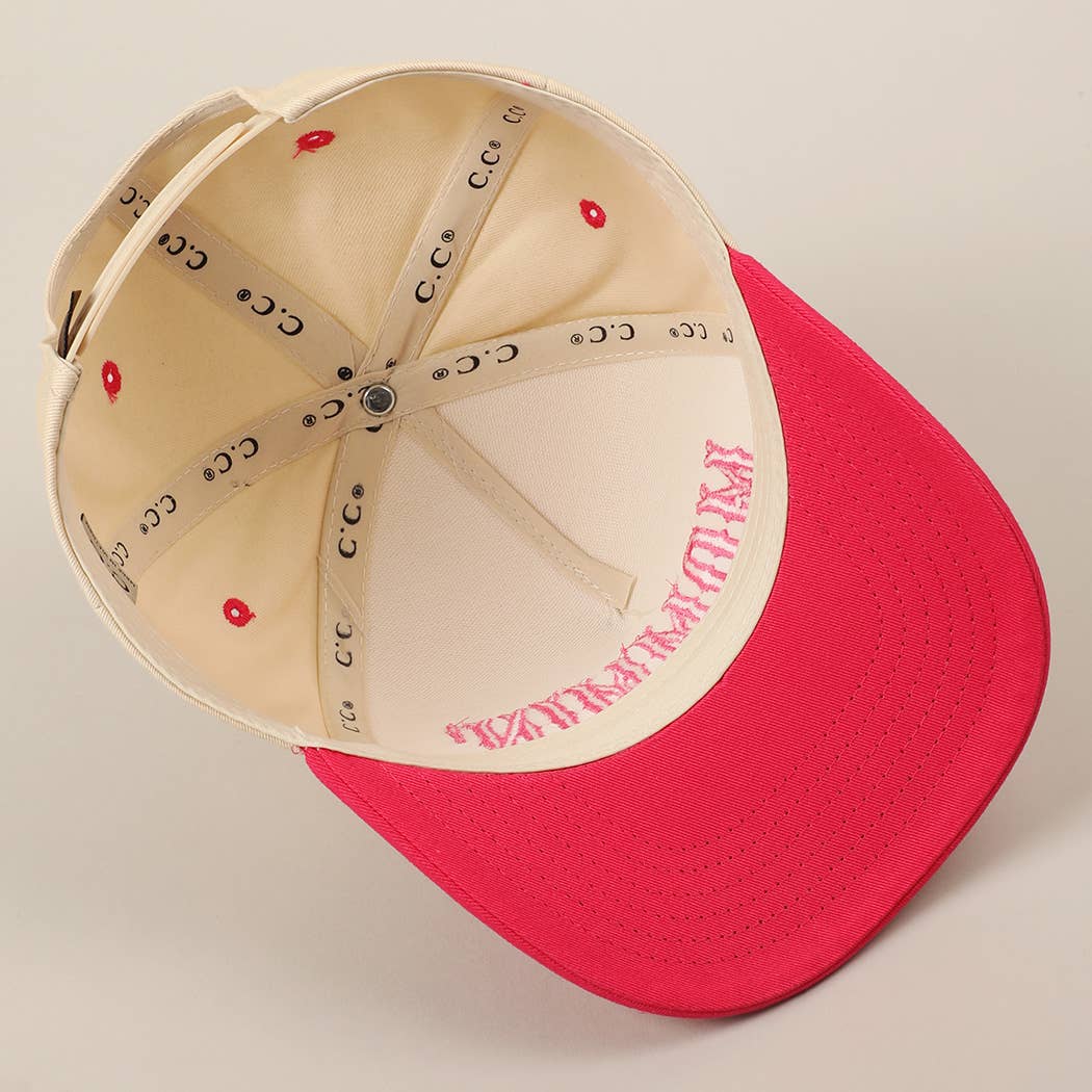 MOMMIN' Letter Embroidery Two-Tone Trucker Hat: Black