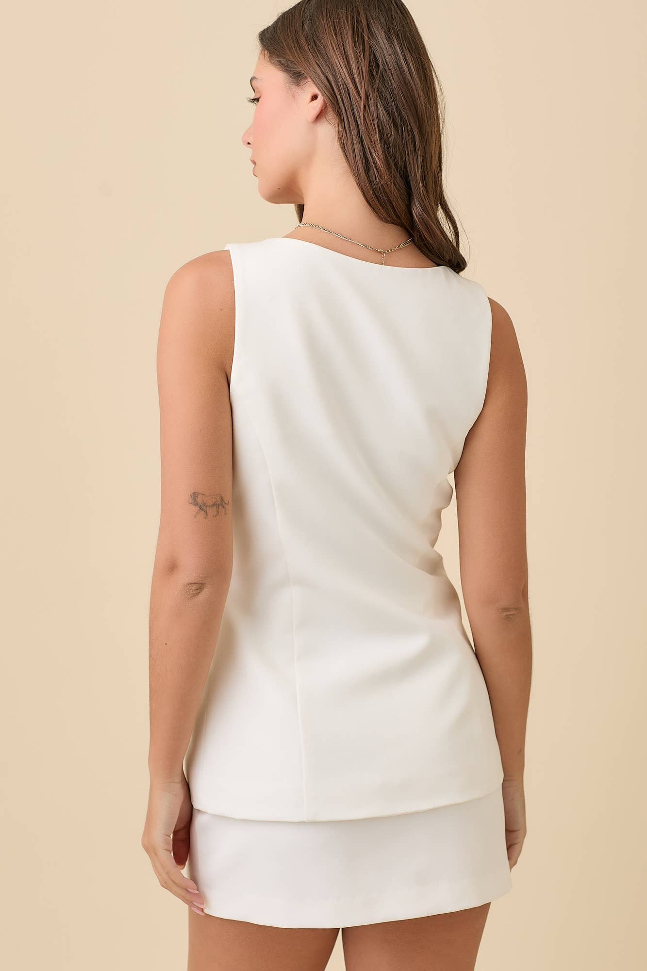 Button Down Sleeveless Blazer Romper
