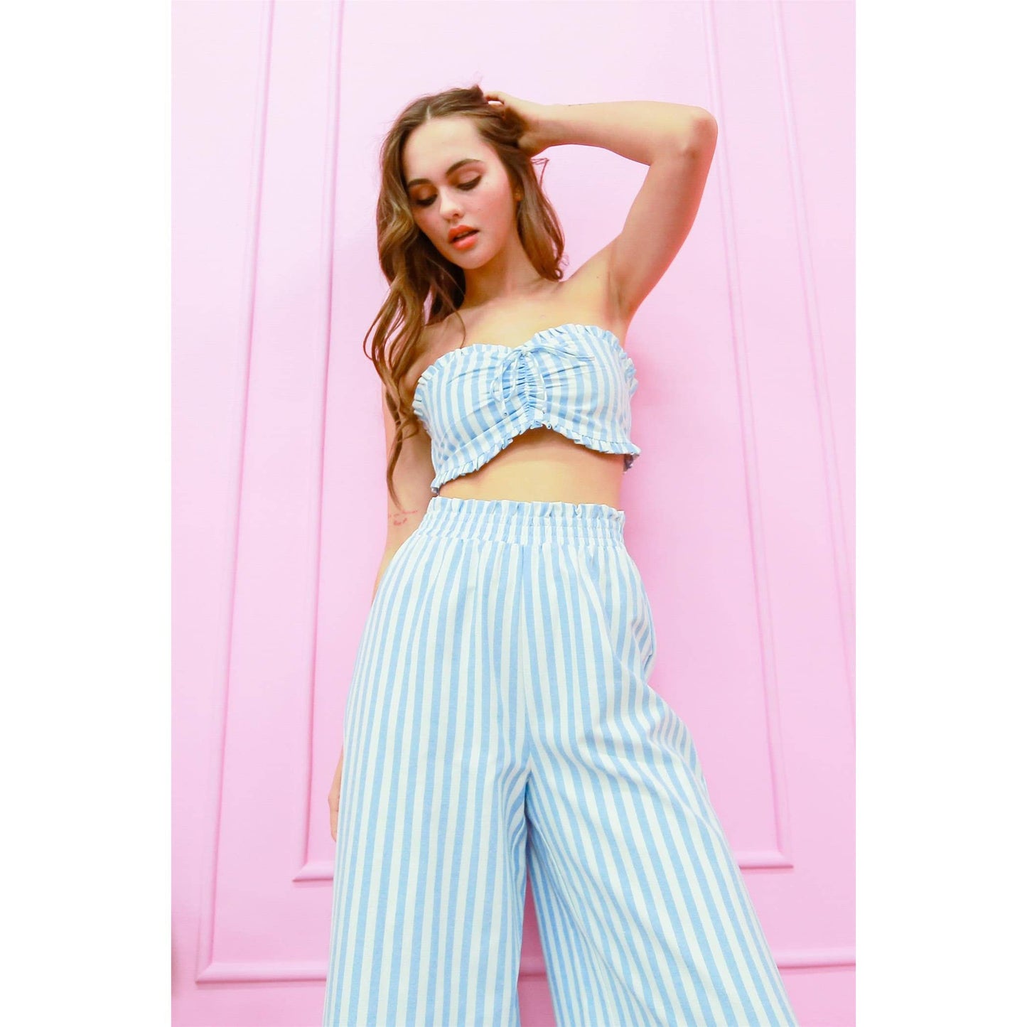 Striped Top And Pants Set