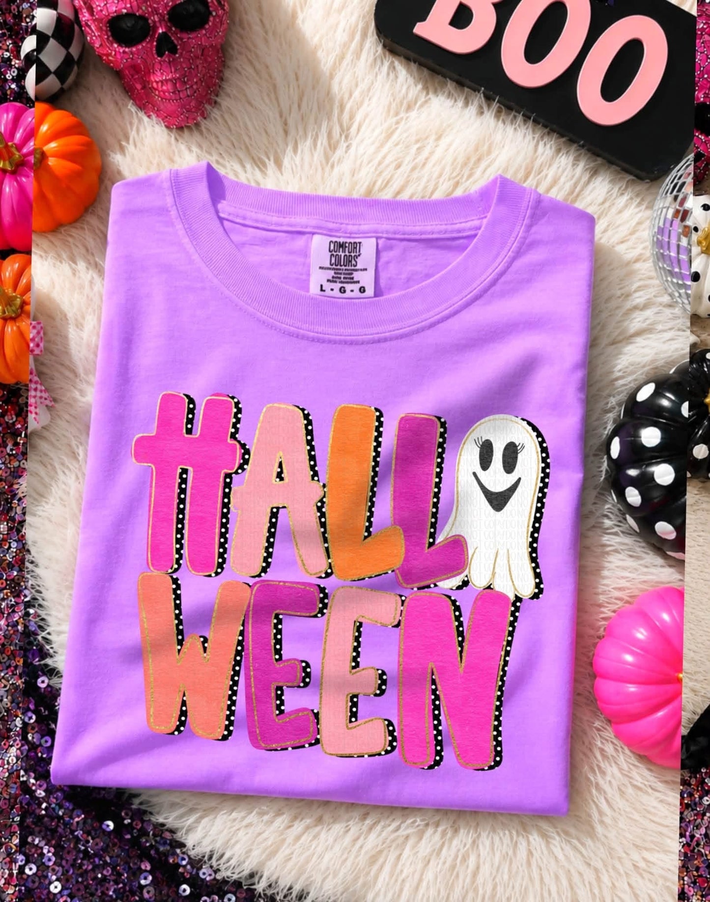 Trendy Neon Halloween Comfort Colors Graphic Tee