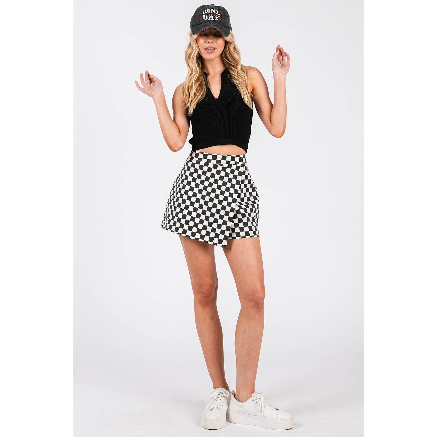 Red CHECKERED SKORT