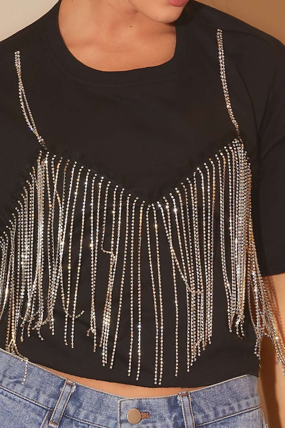 Falling Rhinestone Top